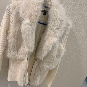 Boston Proper Cream Teddy Jacket